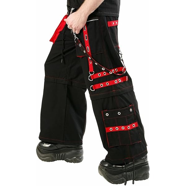 Gothic Bondage Black/Red Big Skull Women Pant Alternative Punk