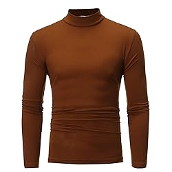 Mens Half Turtleneck Long Sleeve Pullover Basic