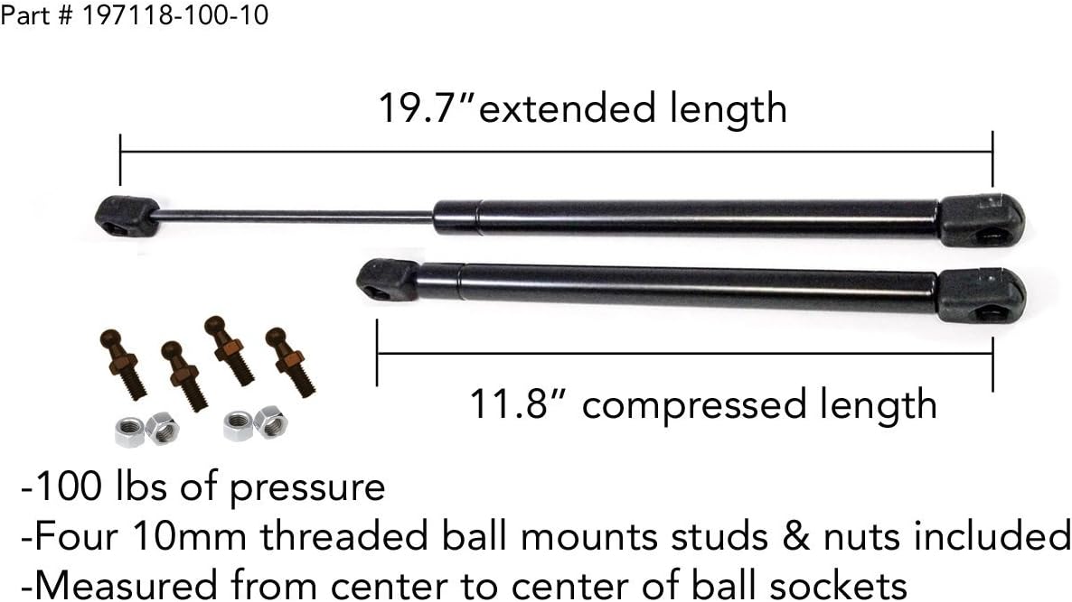 Amazon Com 2 Truck Upfitters 20 Gas Props For Are Pickup Truck Bed Tonneau Covers 19 7 Extended 11 8 Compressed 100 Pounds Of Pressure Each Measurement Required Incl 4 Ball Mounts And Nuts Automotive