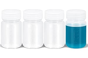 UMETASS 2oz/60ml Squeeze Bottles Wide Mouth Plastic Bottles with Lids, Graduated Food Grade PP Sample Containers for Water Sa