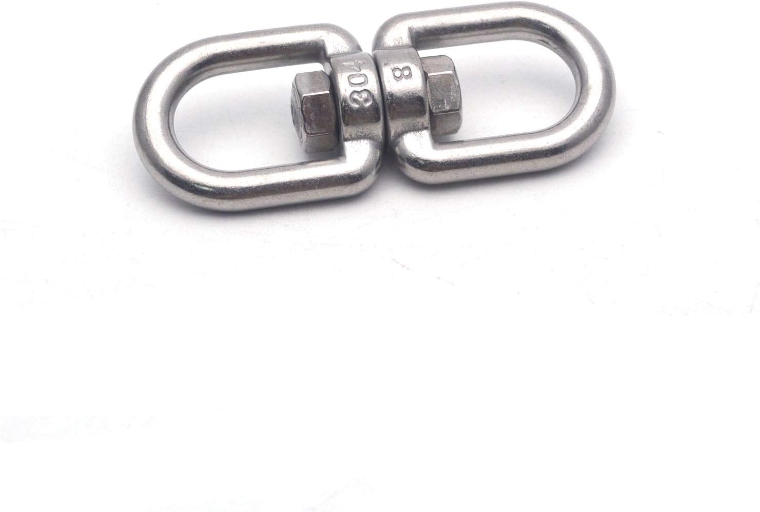 Antrader 304 Stainless Steel M8 5/16" Eye to Eye Anchor Double Swivel Ring Connector