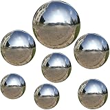 HomDSim 7pcs Gazing Globe Mirror Ball Set, Stainless Steel Garden Decor view 1