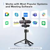 EMEET C960 4K Webcam with Tripod, 4K Sensor, Adjustable Height 360° Swivel view 8