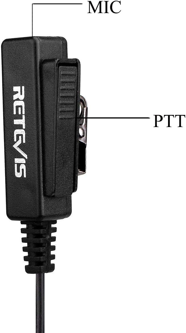 Retevis Walkie Talkie Earpiece, Compatible with RT24 RT27 RT622, BF-888S UV-5R, Kenwood, HYT 2 Way Radio, Big Size PTT - Image 5