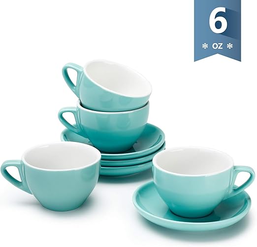Amazon Com Sweese 403 102 Cappuccino Cup And Saucer Set 6 Ounce