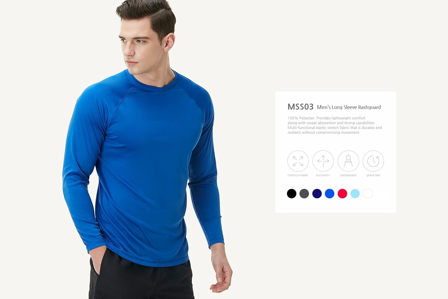 TSLA Men's Rashguard Swim Shirts, UPF 50+ Loose-Fit Long Sleeve Shirts, Cool Running Workout SPF/UV Tee Shirts: Clothing