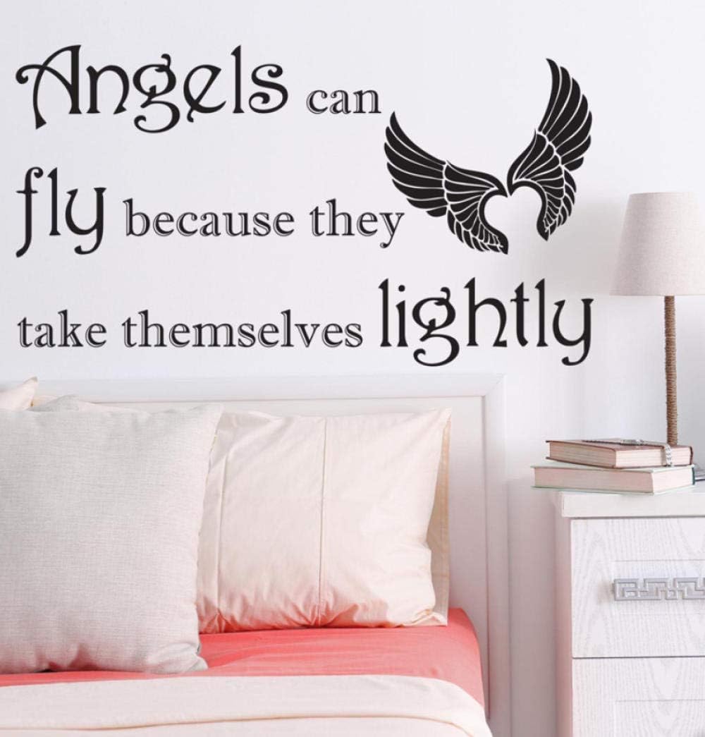 Living Room Bedroom Wall Stickers for Girls Home Decor Angels Can Fly DIY Removable Background Wallpaper Dormitory Vinyl PVC Picture 77X42Cm