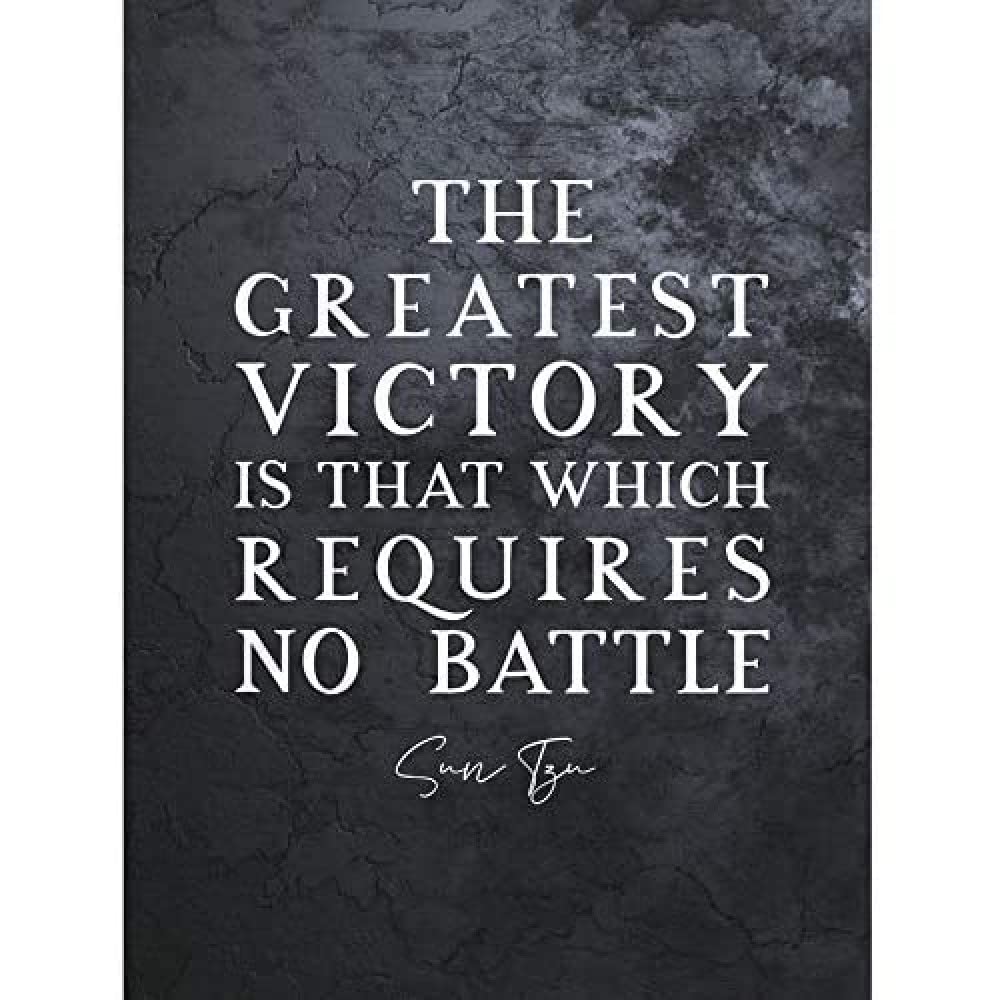 Artery8 Slate Inspiring Quote Sun Tzu Greatest Victory No Battle Unframed Wall Art Print Poster Home Decor Premium — image 1