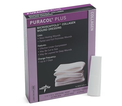 Collagen Rope Medline Puracol Plus Collagen Wound Dressing, 1-Inch W x 8-Inch L Rope ...