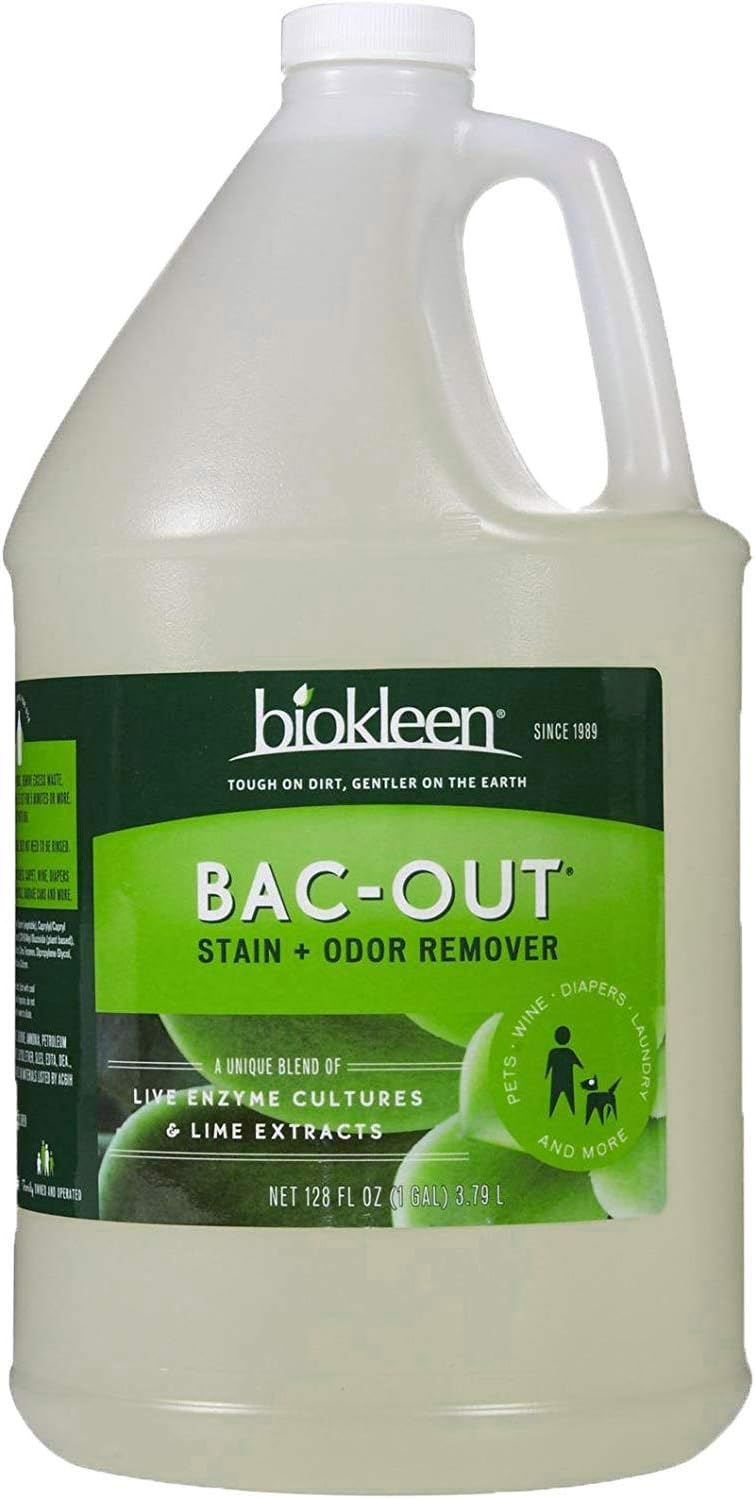 Biokleen Bac-Out Natural Enzyme Stain and Odor Remover - 128 Ounce - Destroys Stains & Odors Safely, for Pet Stains, Laundry, Diapers, Wine, Carpets - Eco-Friendly, Non-Toxic, Plant-Based: Health & Personal Care