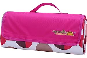 apollo walker Extra Large Picnic Blanket Outdoor Beach Blanket Waterproof Sandproof，60" X 80" Picnic Mat Tote for The Beach,Camping Travelling on Grass(red Wave Point)