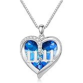 MEIDERBO Angel Number Necklace 925 Sterling Silver 11:11 333 444 777 Necklace Angel Number Pendant Crystal Jewelry for Women Girls Mom Mother Day’s Birthday Gift