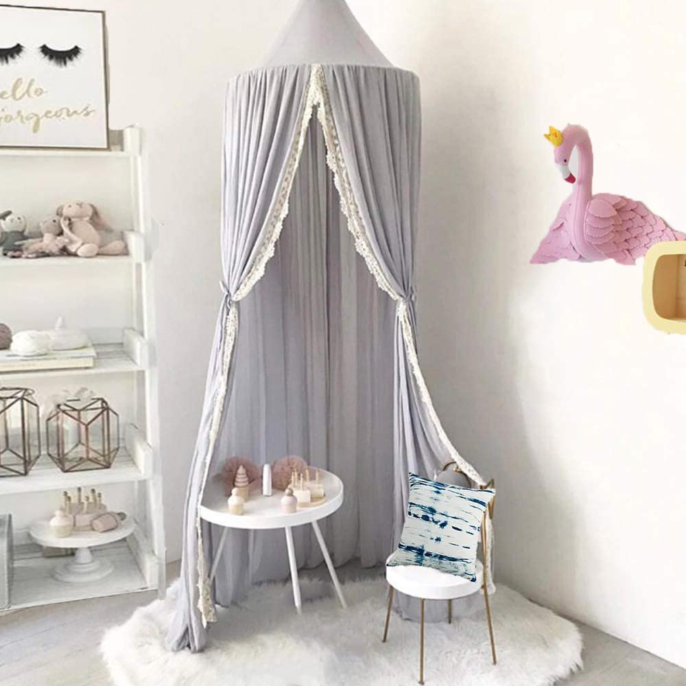 ETOPARS Bed Canopy Round Dome Mosquito Net Hanging Curtain Indoor Outdoor Play Reading Tent Bedroom Nursery Decoration