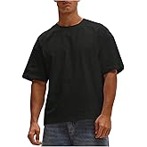 SHENHE Men's Oversized T Shirt Short Sleeve Crew Neck Summer Casual Baggy Plain Tee Top
