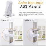 SACONELL 4 Pack Door Lever Child Safety Locks White Upgraded 180° Adhesive view 3
