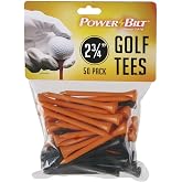 Powerbilt Wooden Golf Tees, Orange/Black, 2-3/4 inch, 50 Pack