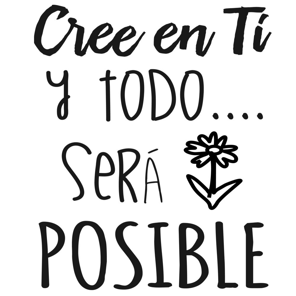 Vinyl with Phrase "Cree en ti y todo será posible" [Spanish Text] Decorative Vinyls - Motivational Phrases for the Wall.Decorative Bedroom Sticker -Vinyl Decorative Phrases. Wall Vinyl DC-16089