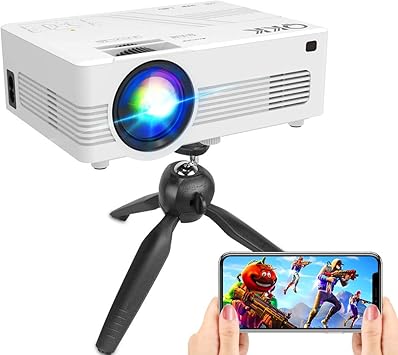 Amazon Com Wifi Projector Qkk Upgraded 6500lumens Projector Full Hd 1080p Supported Mini Projector Tripod Included Max 0 Display Smartphone Hdmi Av Usb Tf Sound Bar Tv Stick Supported Electronics