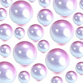 TMCLHXYNF 80Pieces Floating NO Hole Pearls Beads for Vases Faux Pearls,Gradient Blue-Pink Floating Candle Beads Vase Fillers Centerpiece for Party Table Wedding