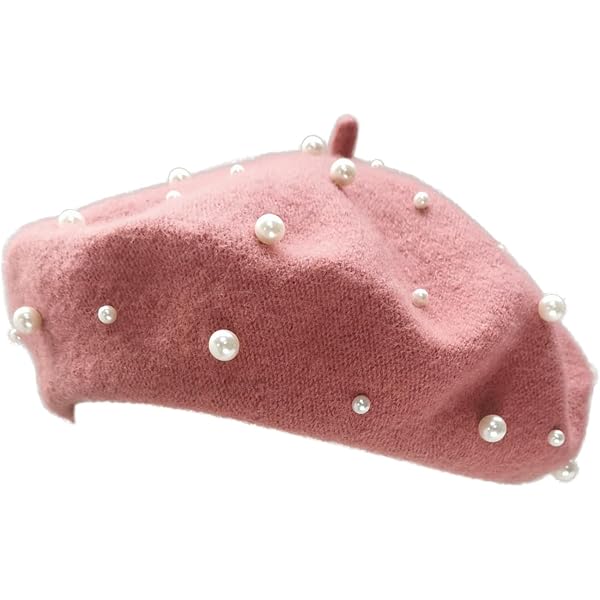 5166 2 Pairs French Beret, Wool Pearl Beret Womens Beanie Cap Hat Winter Jacqueline - Pearl Embellished French Beret Hat | SIBI Hats  main image 4