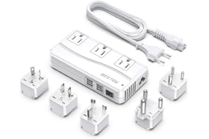 BESTEK 250W Power Converter International Step Down Voltage 220V to 110V Travel Converter with 3 AC Outlets 4 USB Including U
