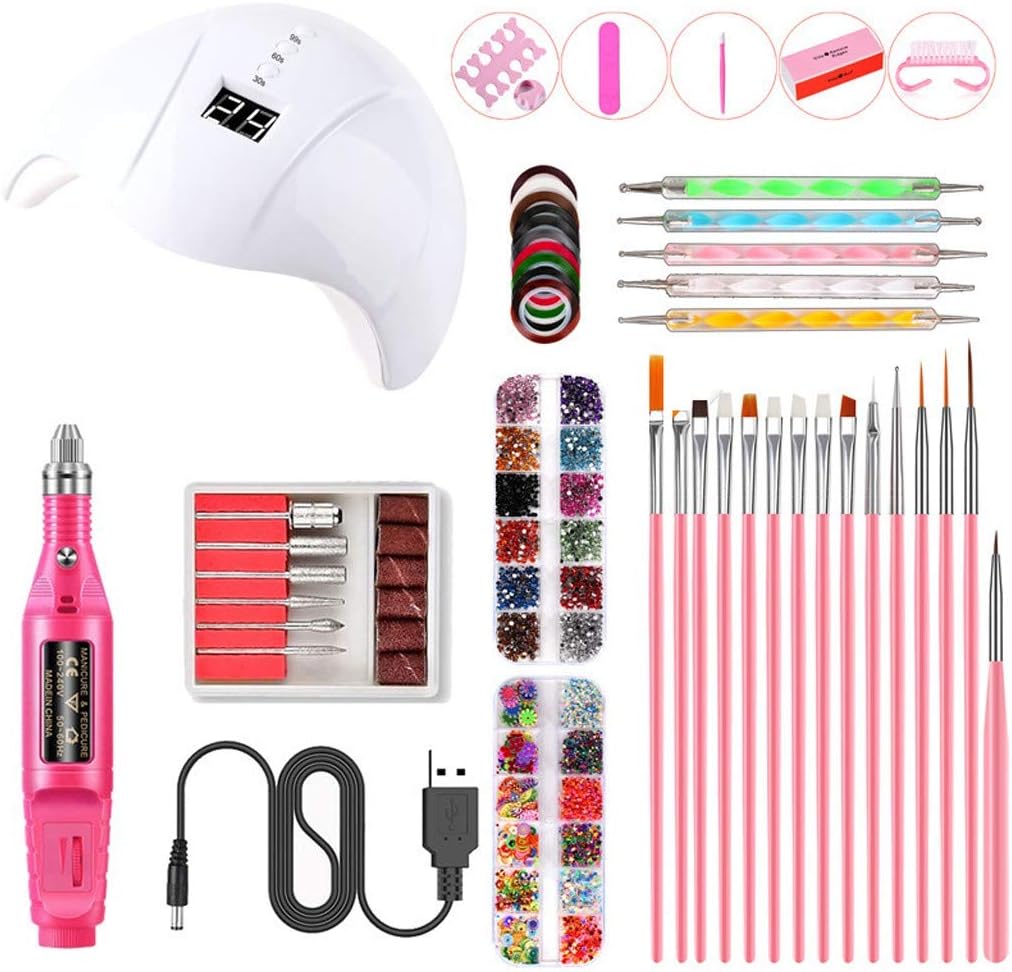Armilum UV Led Nail Lamp Nail Dryer UV,Gel Nail Polish Starter Kit Nail Art 36W UV Lamp LED Dryer Lamp for Gel Nails Polish,Portable UV Lamp LED Dry Nail Kit Manicure Nail Tool Set Acrylic Nail Tool