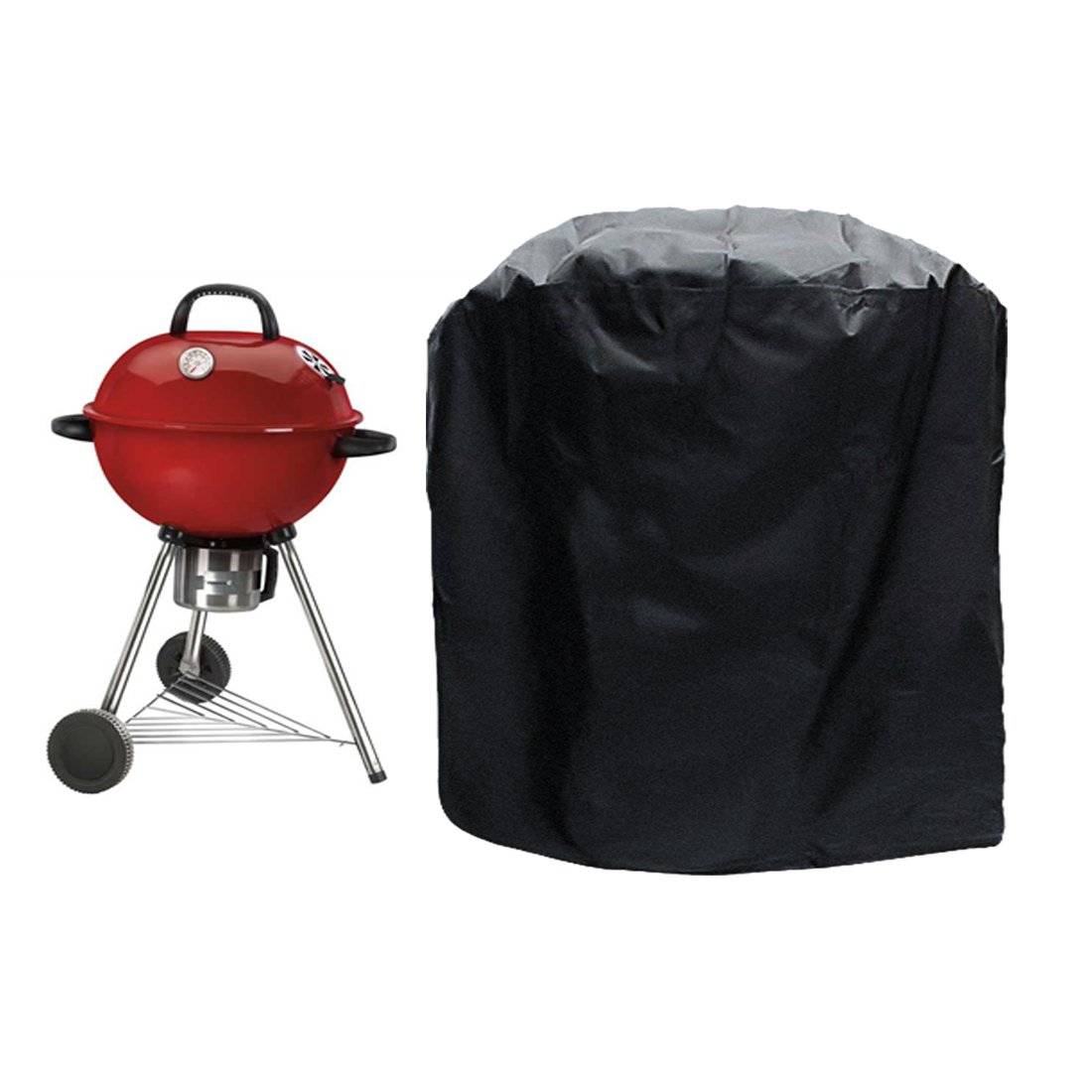 ELR Waterproof Barbecue Gas Grills Cover 27.5" Durable BBQ Covers Outback Rainproof Barbeque Protection Cover Accessories for Weber Garden Patio Outdoors Polyester with Carry Bag XS Size Black