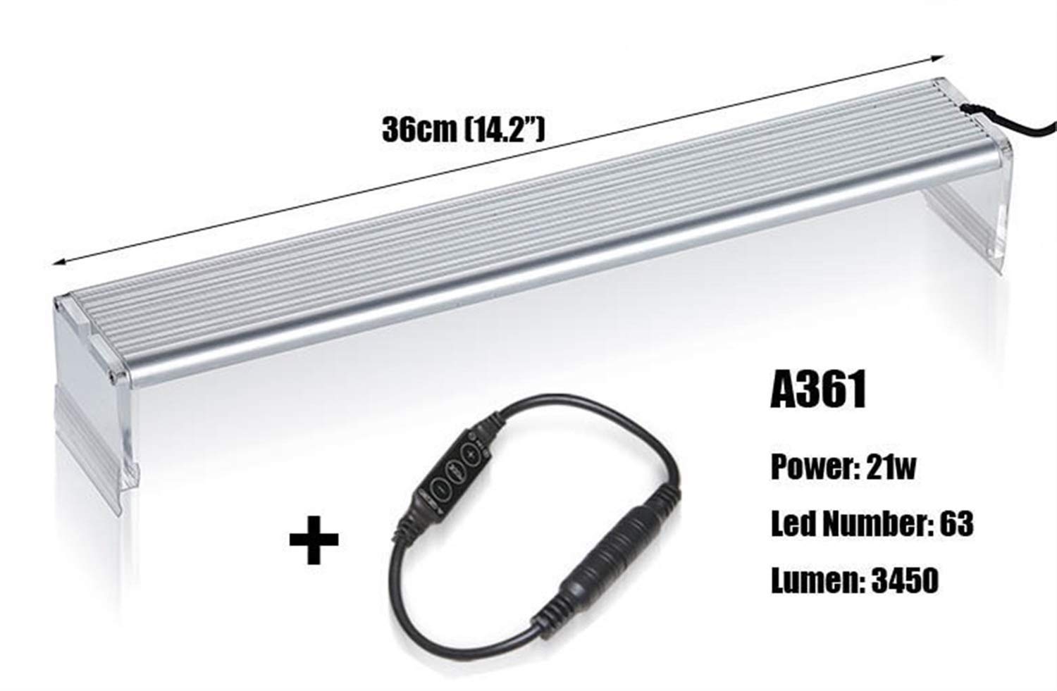 BGGSZD Chihiros ADA style Plant grow LED light A series mini nano brief aquarium water plant fish tank metal bracket sunrise sunset (Color : A361 free dimmer)