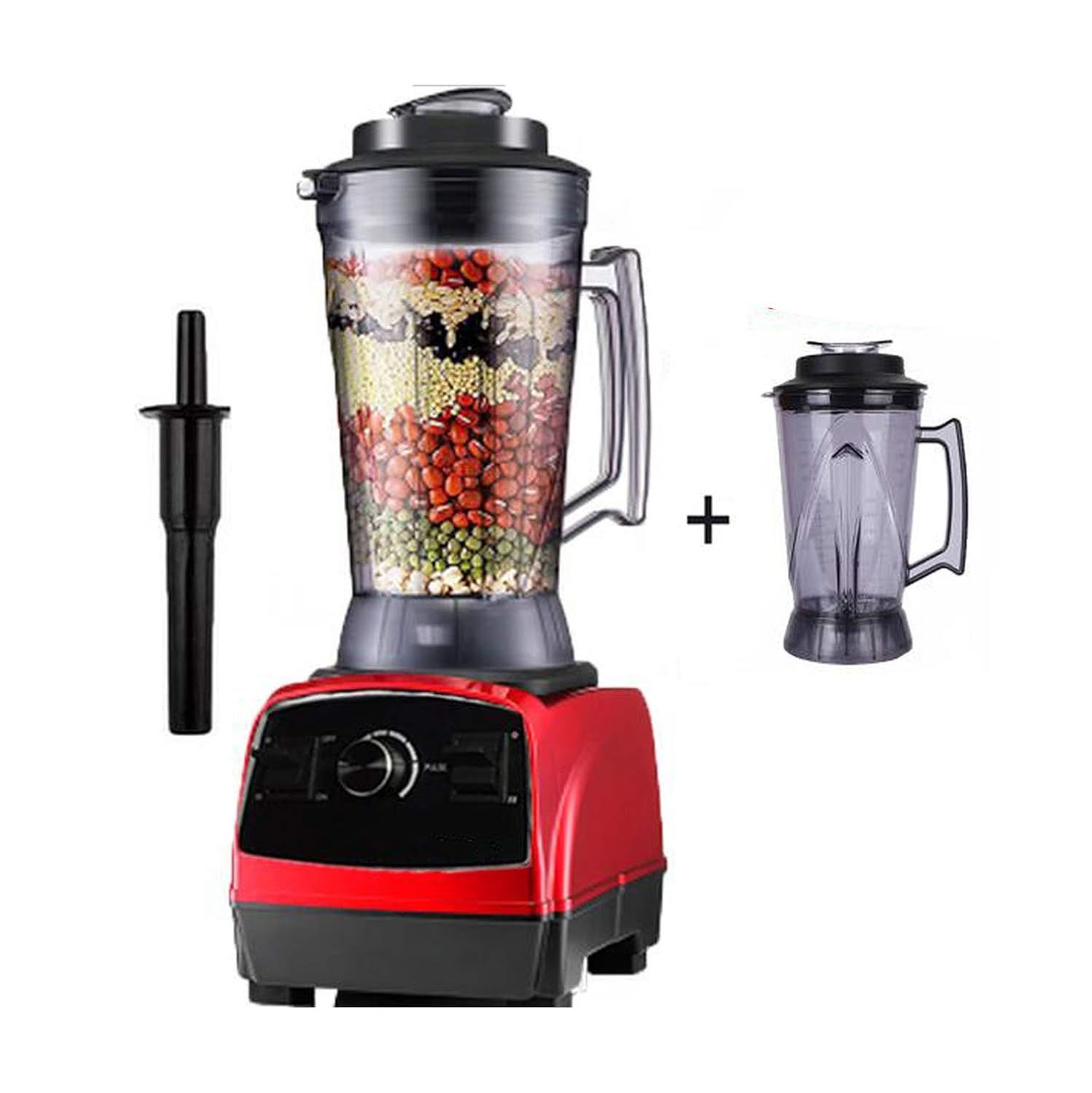 2800W 4.0L commercial professional smoothies powerful blender food mixer juicer with german motor technology,red jarlid,US Plug