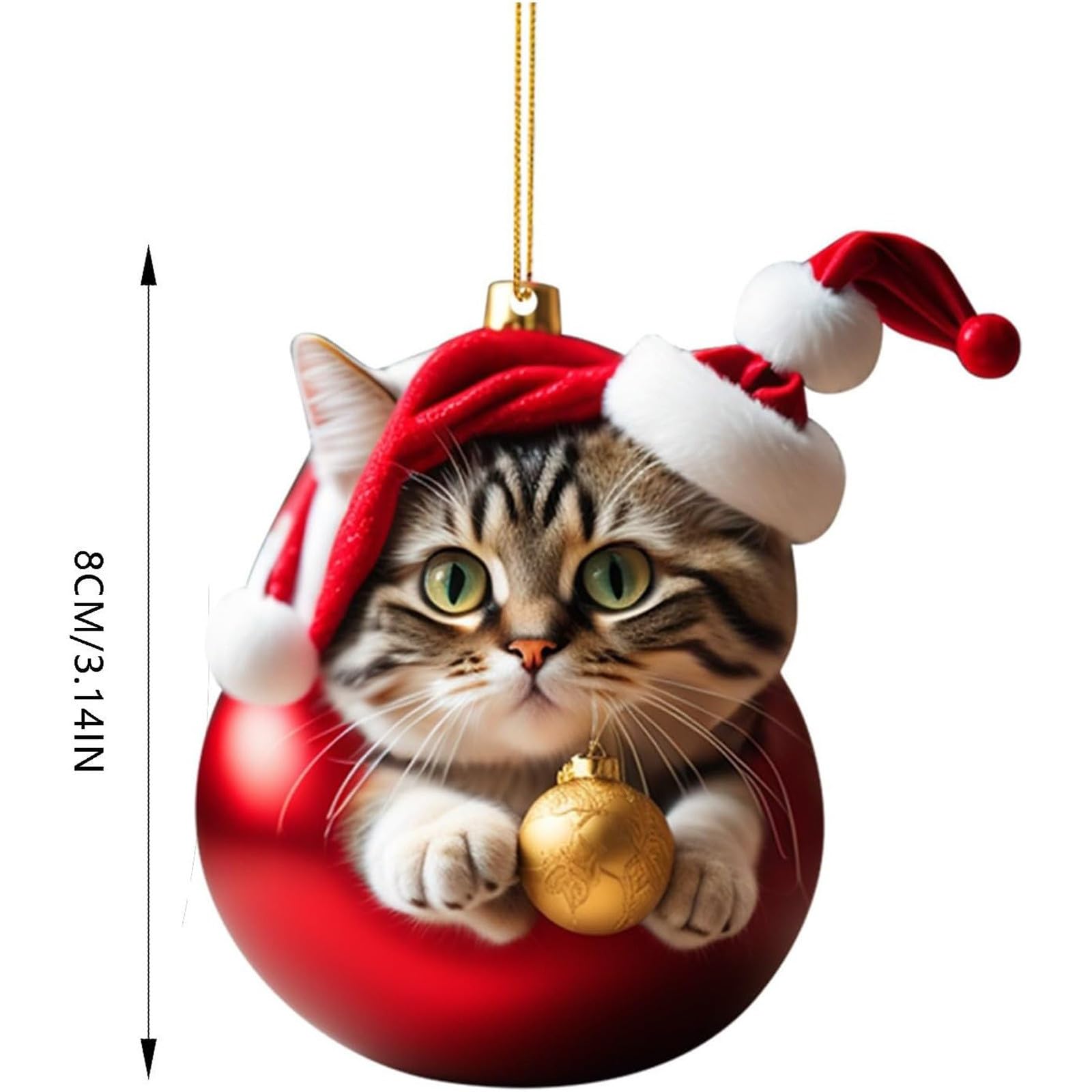 Cats Christmas Tree Decorations Ornaments, 2D Hanging Acrylic Funny Cats Ornaments Christmas Decor Winter Wonderland Decor, Christmas Decorations Party Supplies
