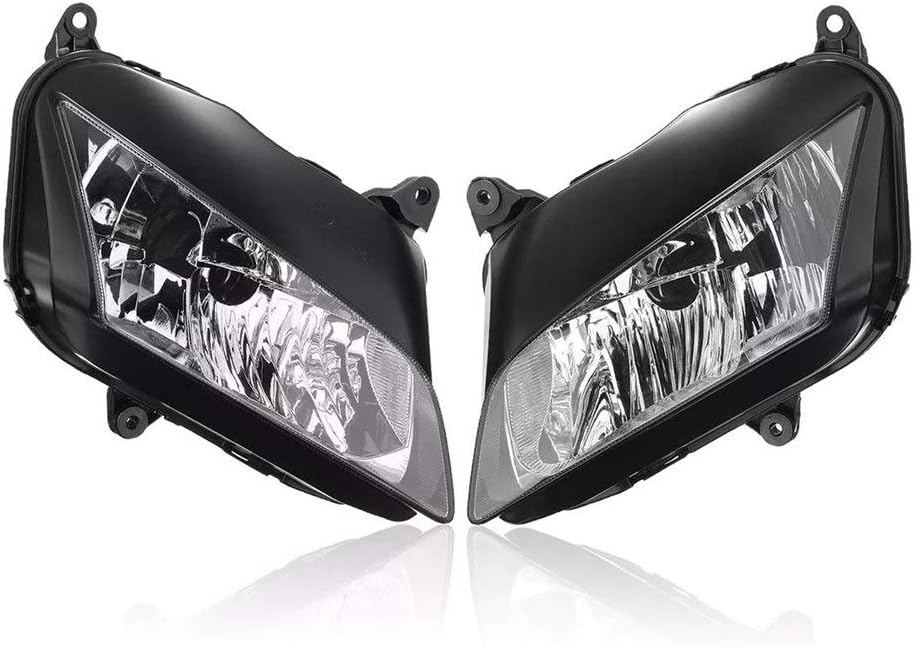 LALABIT Motorcycle Headlight 1 Pair Headlights (Included Left + Right) Front Headlight Headlamp Lens Assembly For Honda CBR600RR 2007-2011 (Color : Black, Size shows)