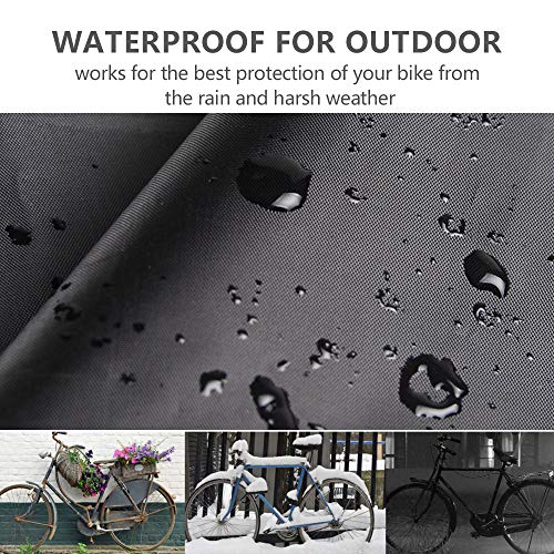 image for Wowkiki Bike Cover Waterproof Outdoor Bicycle Cover with Lock Hole and