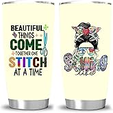 Waldeal Sewing Quilting Gift for Women, Christmas Birthday Gifts for Mom, Friend, 20oz Stainless Steel Tumbler Cup with Lid, Insulated Travel Coffee Mug
