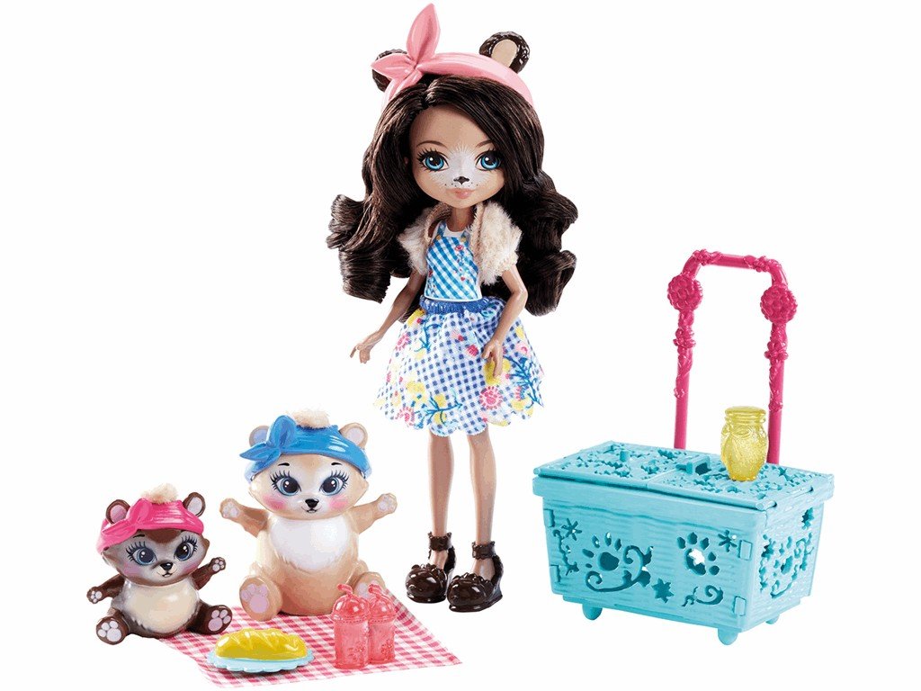 Enchantimals – Picnic in the Park Pack of 3 Dolls with Pets (Mattel FVJ80), multicoloured