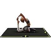 Gogokiwi Large Yoga Mat (6'x4') – 1/4" & 1/2" Thick Exercise Mats for Home Workout, Extra Wide Workout Mats for Home Gym, Yoga, Pilates, Stretching, Floor & More