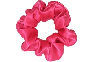 LumeSilk 100% Mulberry Silk Scrunchies for Women and Girls,Pure Silk Hair Tie,No-Crease Ponytail Holder,Soft & Gentle on Hair