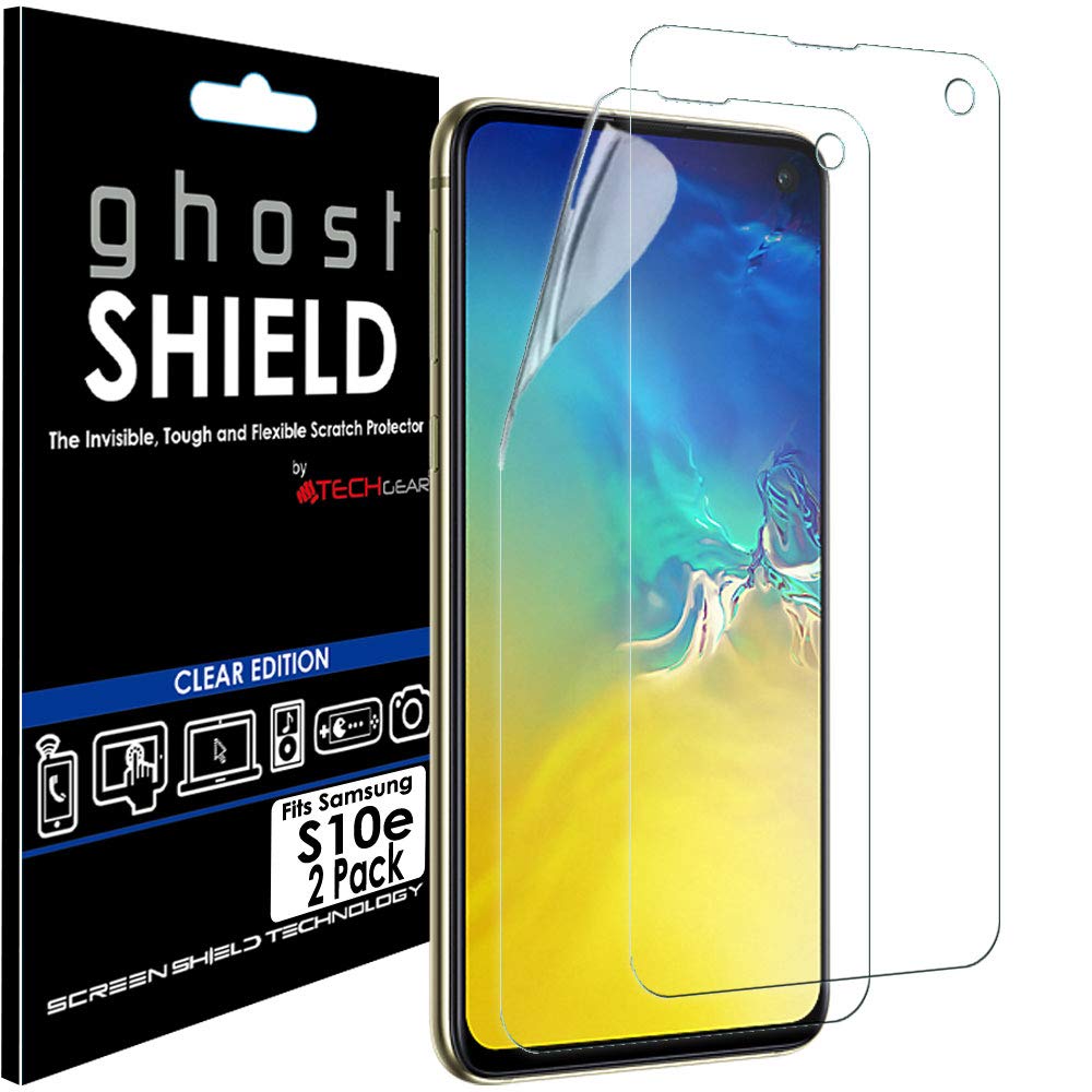 TECHGEAR [Pack of 2] Screen Protectors fit Samsung Galaxy S10e [ghostSHIELD Edition] Reinforced TPU film Screen Protector Guard Covers [FULL Screen Coverage] Curved Screen Area (NOT for S10, S10+)