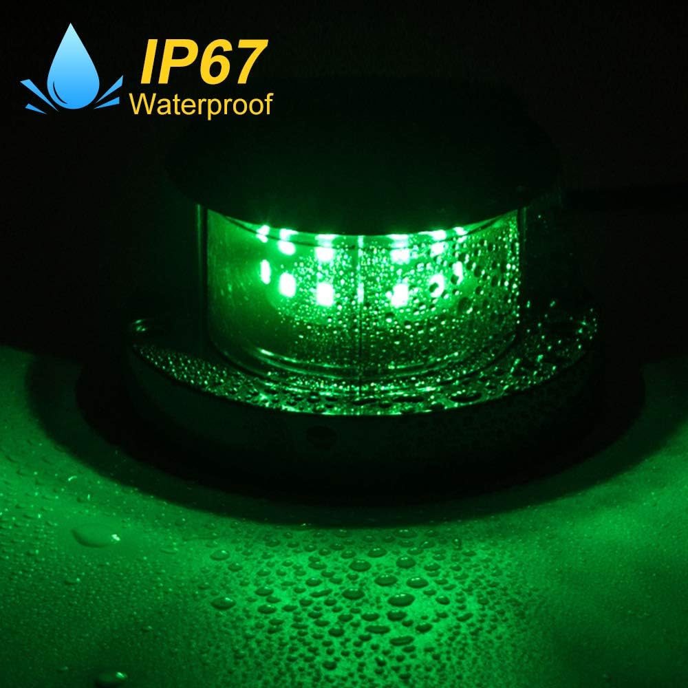 Sebnux LED Boat Navigation Light Boat Port and Starboard Navigation Light for Pontoon and Fishing Boat (Black): Automotive