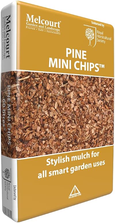 Melcourt Pine Mini Chips Bark 60lt Peat-free Garden Mulch