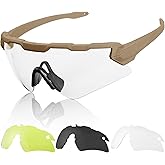 1TG Tactical Safety Shooting Glasses - Anti-Fog Tactical Goggles with 3 Lens & Hard Case, Impact-Resistant Protective Eyewear