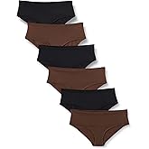 Amazon Essentials Women's Microfiber Underwear (Hipster & Thong, Available in Plus Size), Pack of 6