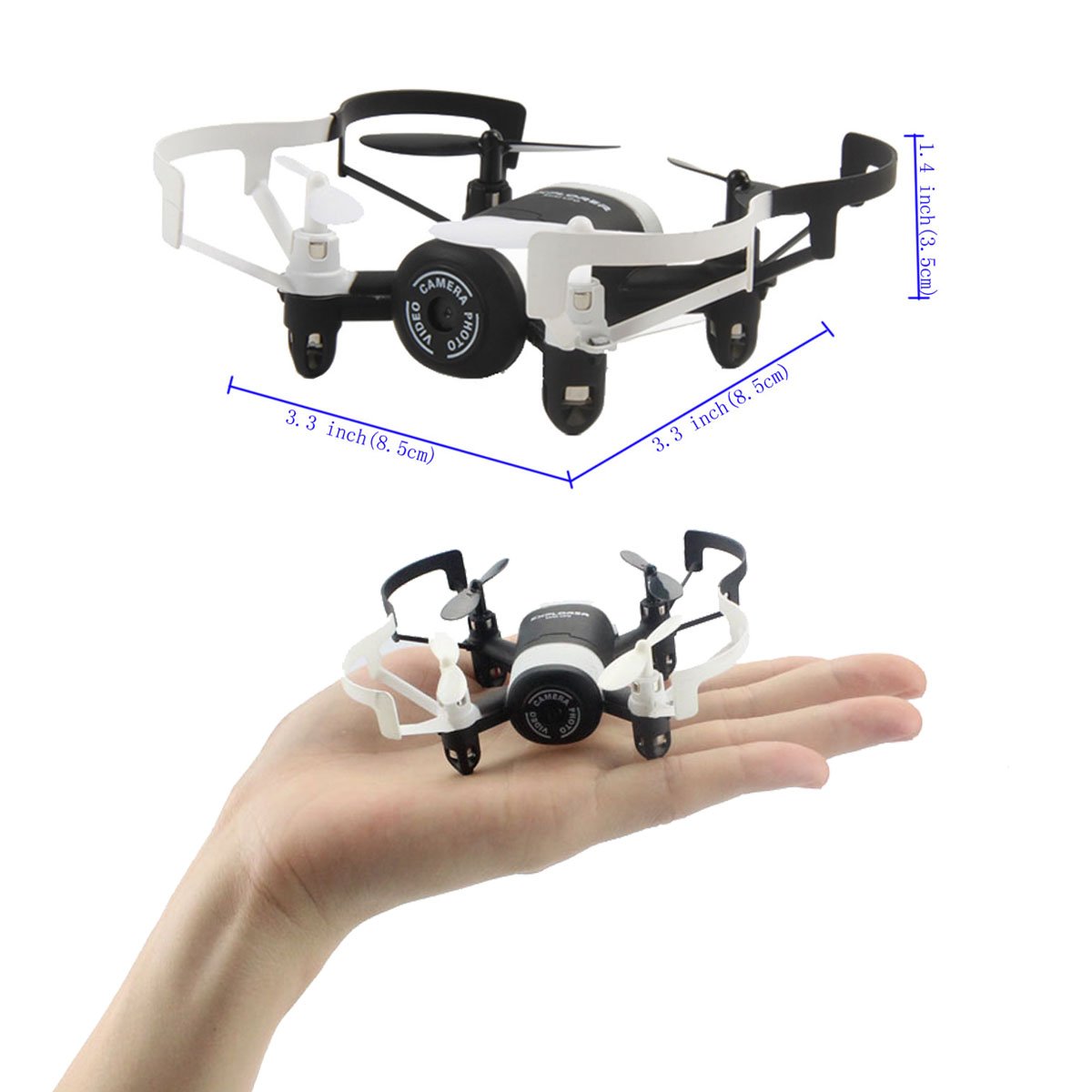 Fistone RC Helicopters WIFI Quad-rotor 2.4G 6-Axis Gyro FPV Drone Altitude Hold Portable Aircraft 3D Flip Wireless multirotors UFO Quadcopters for Beginners and Kids Electronic Hobby Toys (Black)