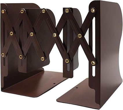 Amazon 本立て ブックスタンド 対応 伸縮自在 メタル製 滑り止め ファイル 新聞 書類入り 卓上収納 事務用品 文房具 ブックエンド Lサイズ コーヒー色 ブックエンド 本立て 文房具 オフィス用品