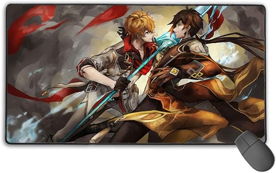 Japanese Anime Official Genshin Impact Mihoyo Mouse Pad Zhongli And Childe Collectibles