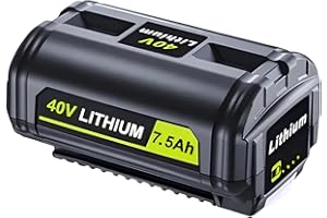 Cheerlark Upgraded 7.5-Ah High Capacity Replacement for Ryobi 40V Battery Lithium ion OP40601 Compatible with Ryobi 40 Volt Max Battery OP4040 OP40401 OP4026 OP40261 OP4050A