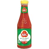 ABC Hot &amp; Sweet Chili Sauce, 11.3 Oz, Spicy Sriracha Style Sambal, No MSG, Umami Flavor, Indonesian BBQ Dip Made with Chili &amp; Garlic