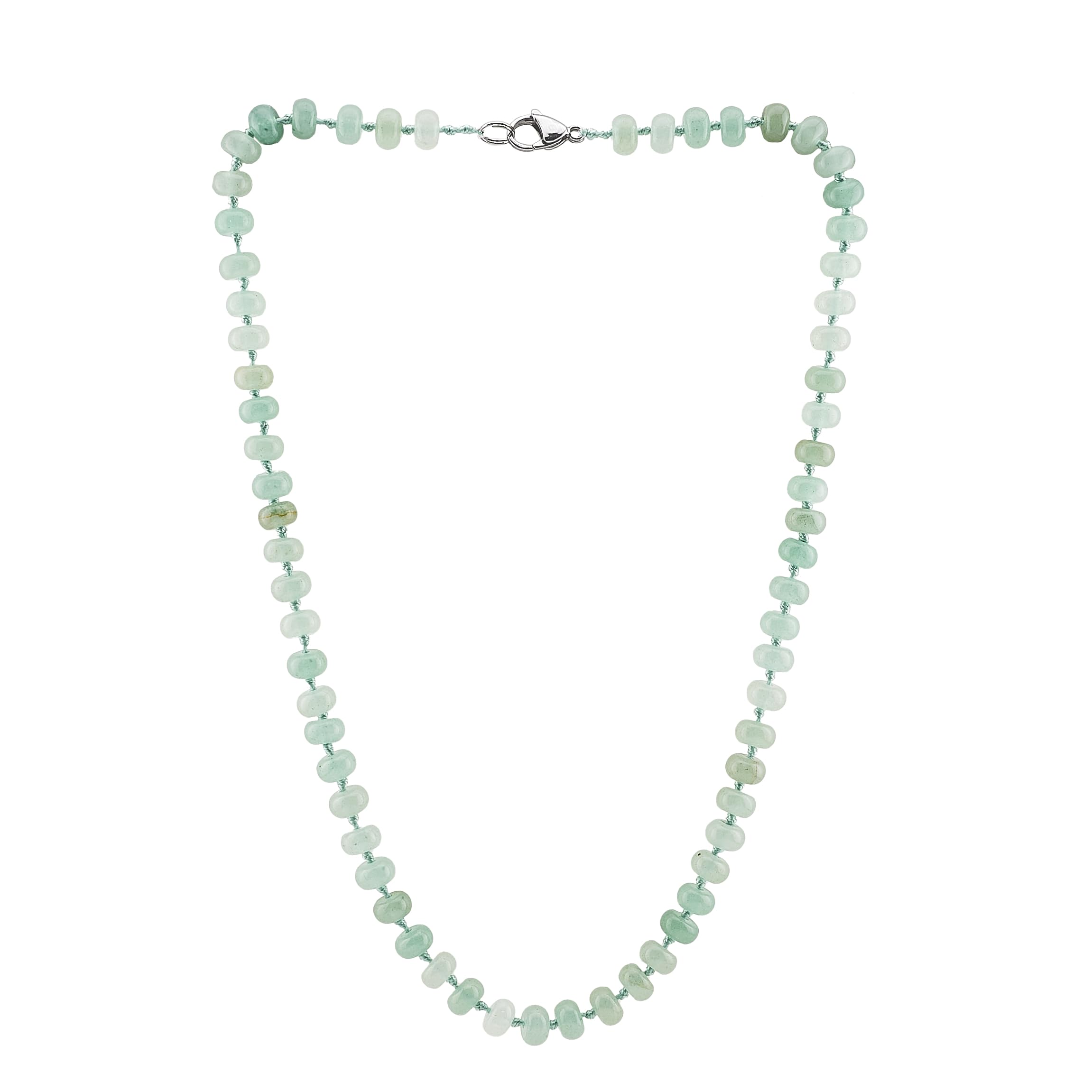 Treasure Bay Women's Handmade Necklace 8mm Rondle Shape Gemstone Beaded Necklace (Green Aventurine)