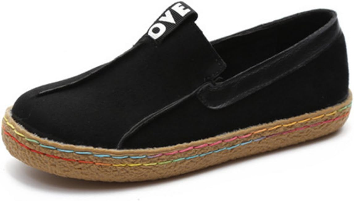 CUSTOME Women's Suede Leather Slip on Flat Driving Shoes Moccasin Slipper