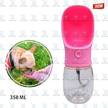 The DDS Store Dog Water Bottle for Walking or Outdoor Travel with Bowl Dispenser, Antibacterial Portable Leak Proof Pet Travel Water Drink Cup, Water Drinking Bottle 350ml -Color May Vary
