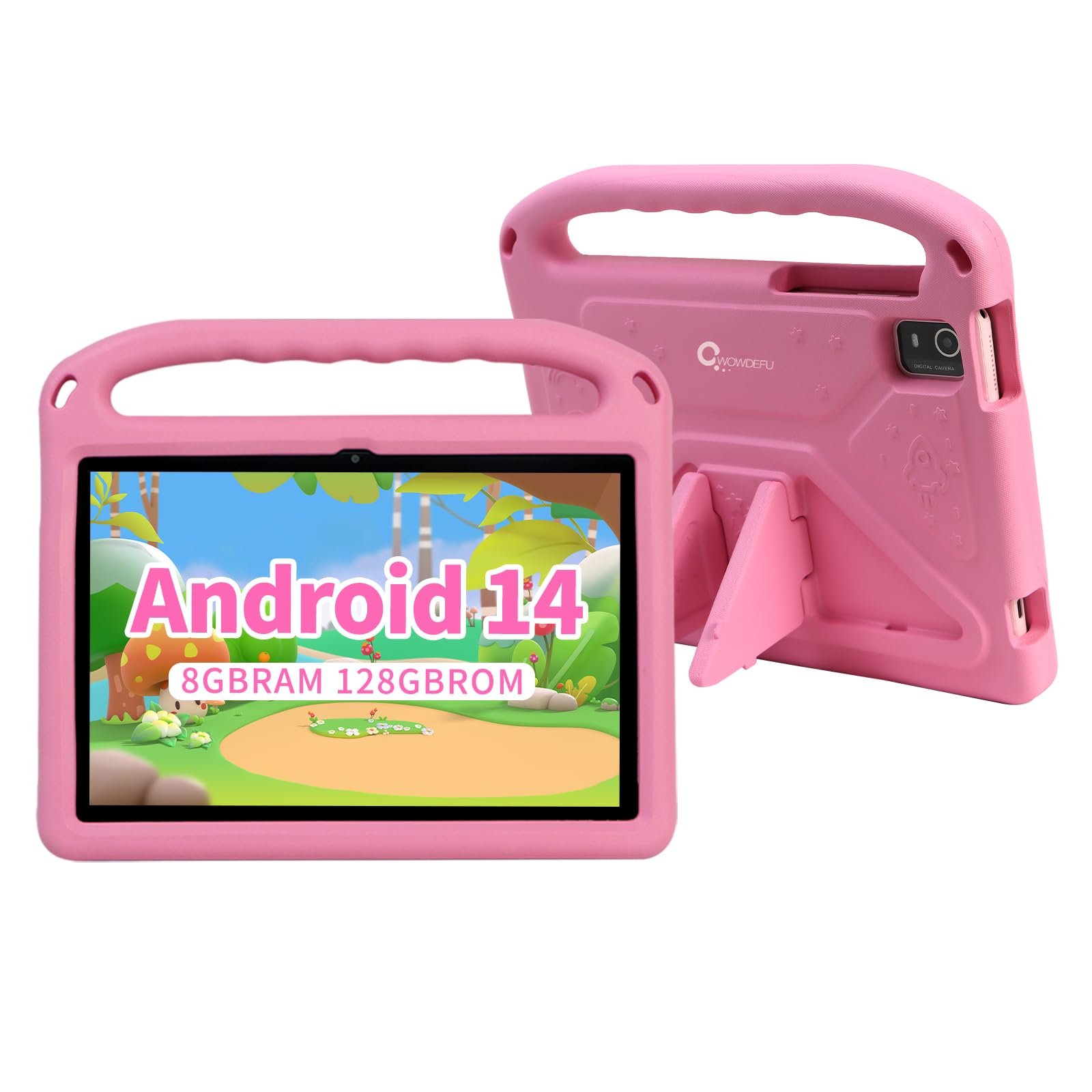Photo 1 of ***DAMAGE -MISSING CORDS*** CWOWDEFU Kids Tablet,10-inch Android 14 Tablet for Kids with Protective Case,Face ID,Kids Pad has 6000 mAh, 8(4+4) GB RAM,128 GB ROM,WiFi 6, Bluetooth 5.0,Gift for Children  ***USED, SOME SCUFFS/SCRATCHES, MISSING CORDS -SELLIN